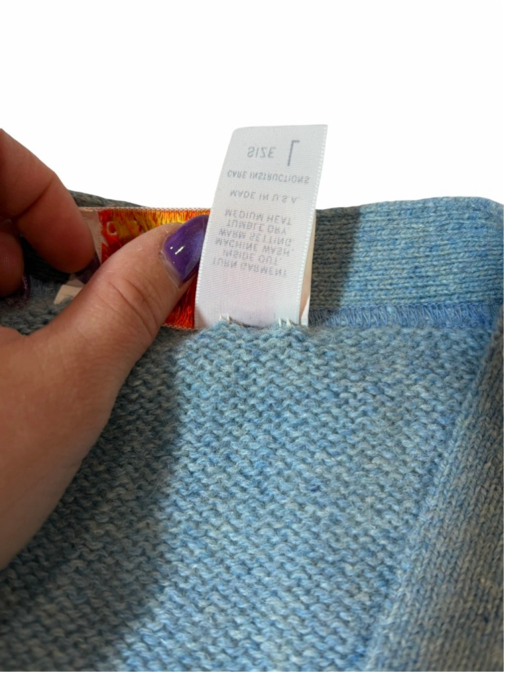 Vintage Jantzen Cardigan Sweater Blue Knit USA Grandpa Cozy Academia Button - Picture 3 of 7